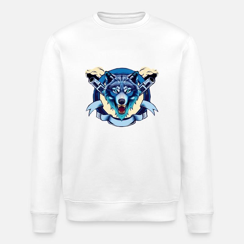 Wolf - Stanley/Stella ROLLER Unisex Organic Sweatshirt - white