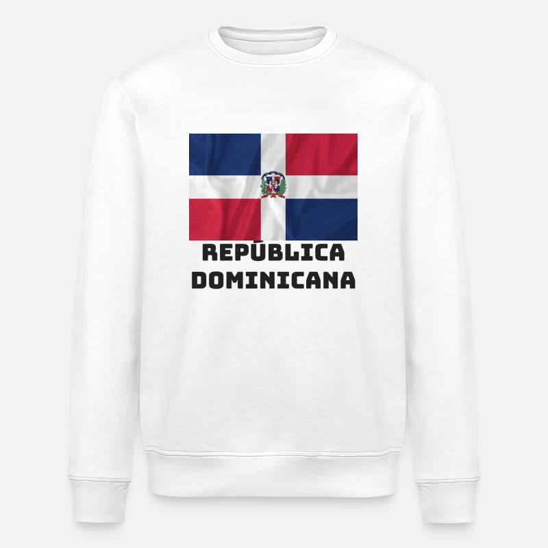 Drapeau de la République dominicaine - Sweat bio ROLLER Stanley/Stella Unisexe - blanc