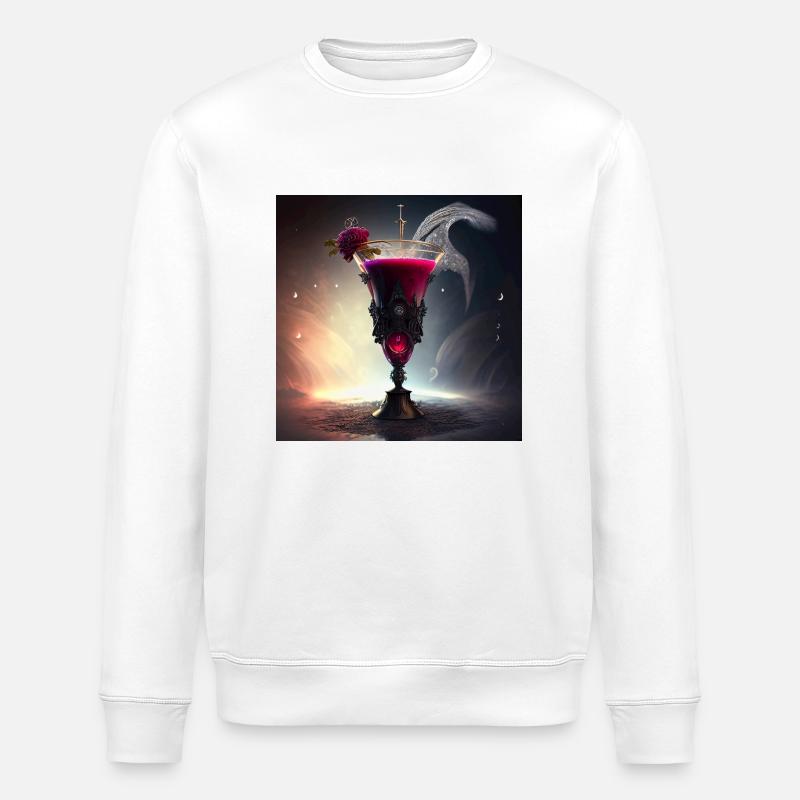 Blutroter Cocktail - Stanley/Stella Unisex Bio-Sweatshirt ROLLER - Weiß