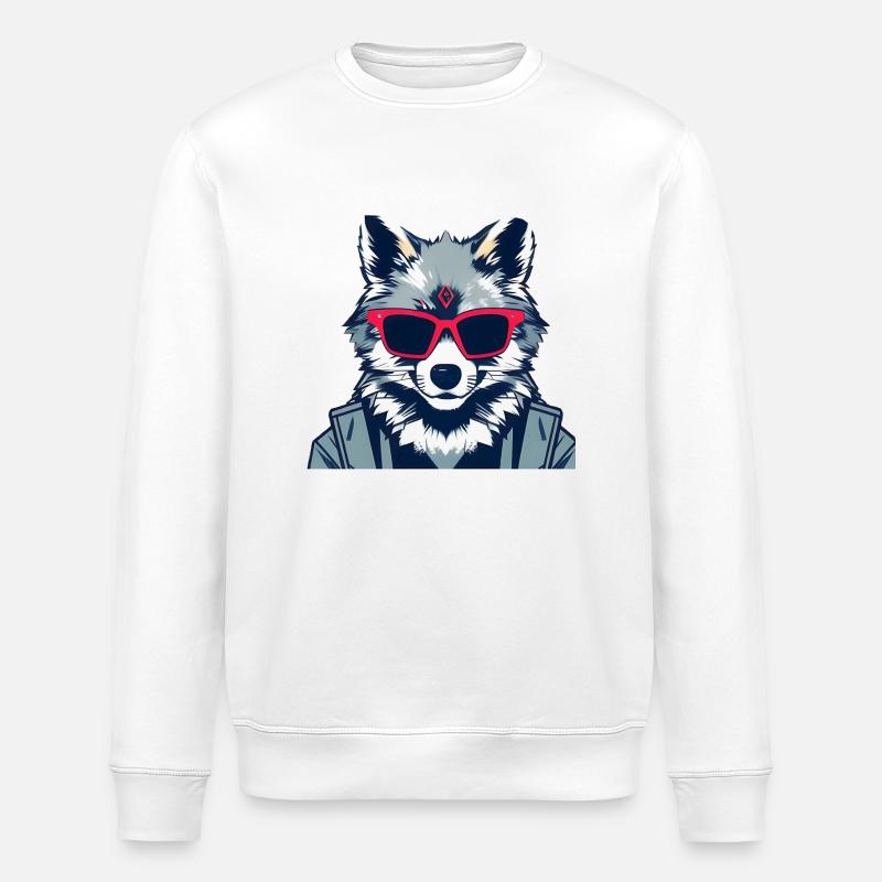 cooler Wolf - Stanley/Stella Unisex Bio-Sweatshirt ROLLER - Weiß