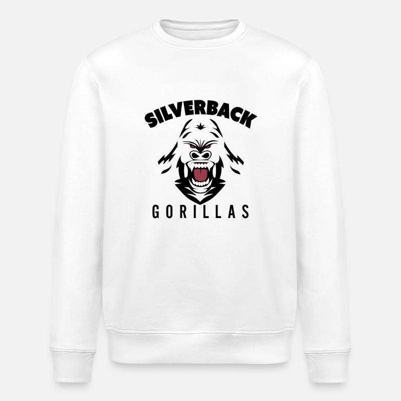 Silverback Gorillas - Stanley/Stella ROLLER Unisex Organic Sweatshirt - white