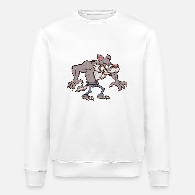 Evil Werewolf - Stanley/Stella ROLLER Unisex Organic Sweatshirt - white