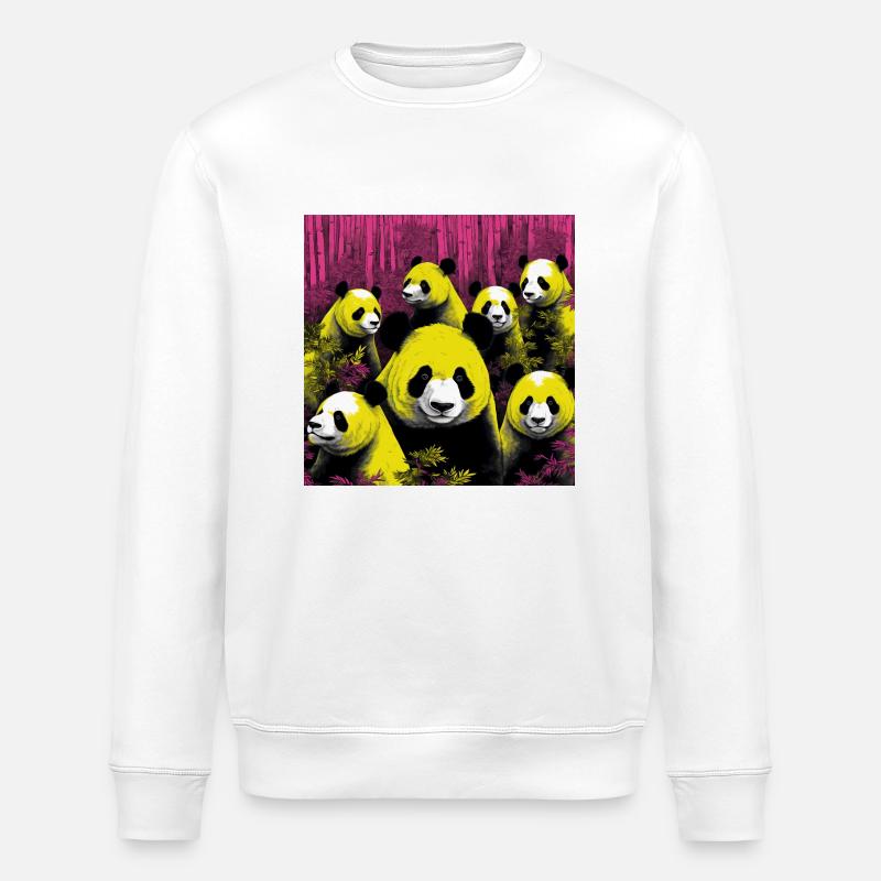Panda style néon - Sweat bio ROLLER Stanley/Stella Unisexe - blanc