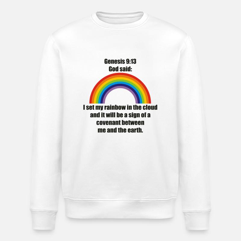 Gottes Regenbogen - Stanley/Stella Unisex Bio-Sweatshirt ROLLER - Weiß
