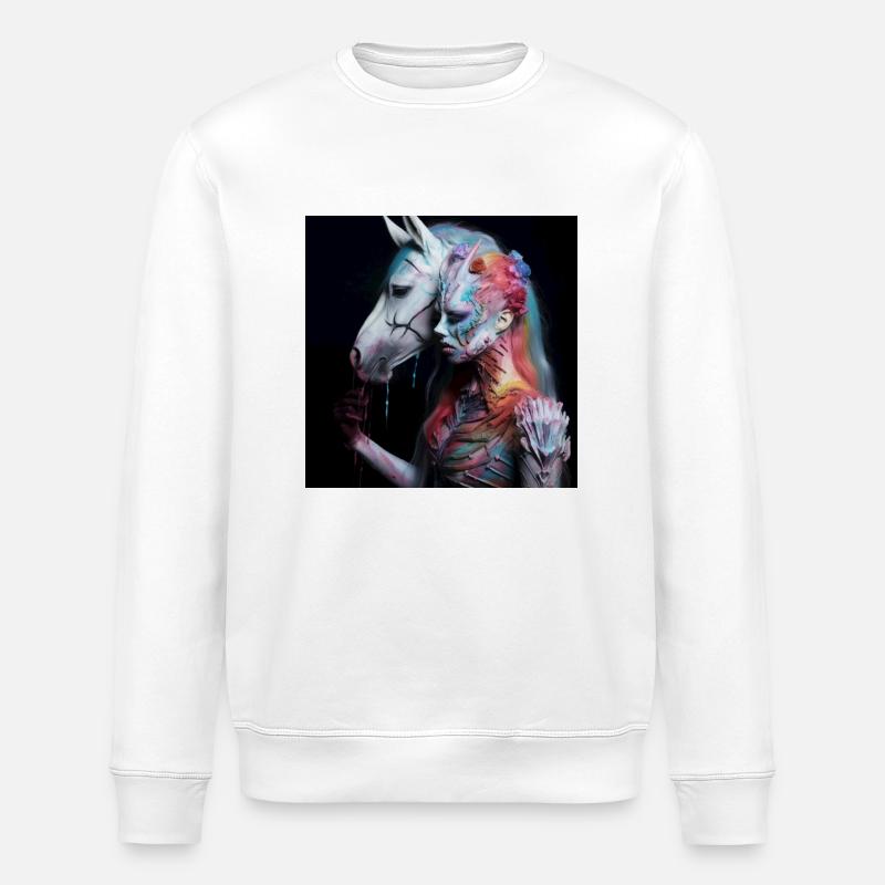 Princesse zombie avec cheval - Sweat bio ROLLER Stanley/Stella Unisexe - blanc