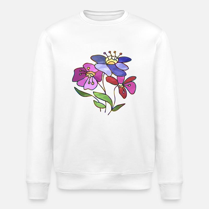 Blumen - Stanley/Stella Unisex Bio-Sweatshirt ROLLER - Weiß