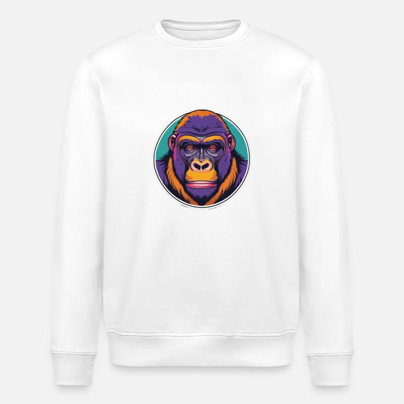 Gorilla - Stanley/Stella Unisex Bio-Sweatshirt ROLLER - Weiß