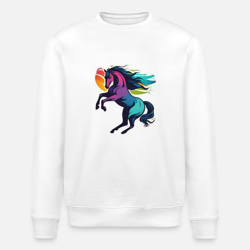 Pferd - Stanley/Stella Unisex Bio-Sweatshirt ROLLER - Weiß