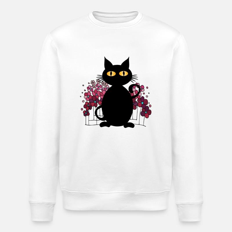 Katze - Stanley/Stella Unisex Bio-Sweatshirt ROLLER - Weiß