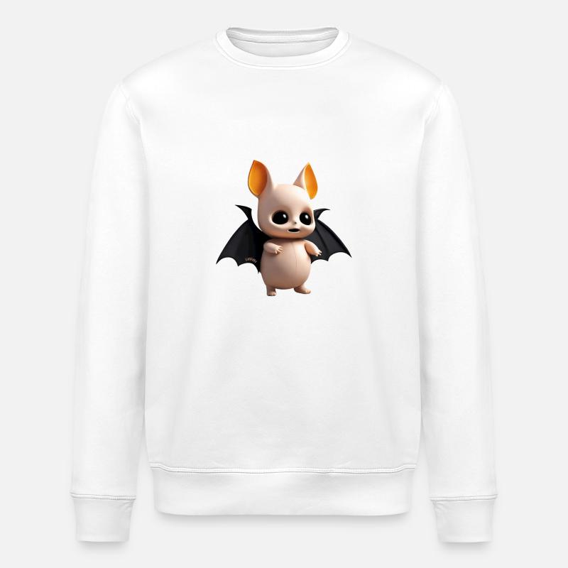 Halloween Fledermaus Kinder Geschenk - Stanley/Stella Unisex Bio-Sweatshirt ROLLER - Weiß
