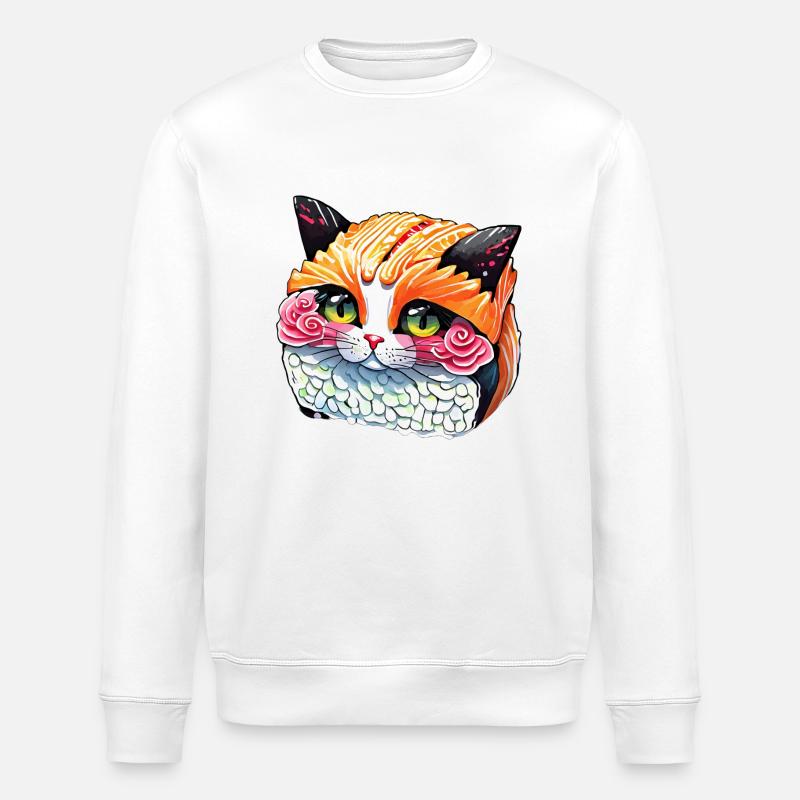 Sushi-Katze - Stanley/Stella Unisex Bio-Sweatshirt ROLLER - Weiß