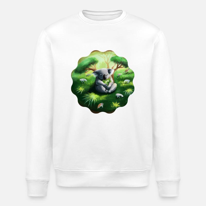 Sleeping Koala - Stanley/Stella ROLLER Unisex Organic Sweatshirt - white