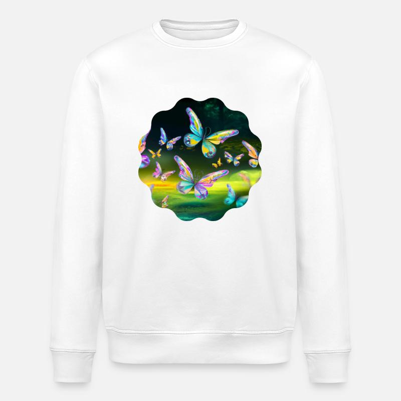 Papillons - Sweat bio ROLLER Stanley/Stella Unisexe - blanc