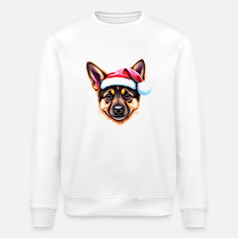 Deutscher Schäferhund Weihnachten Hundehalter - Stanley/Stella Unisex Bio-Sweatshirt ROLLER - Weiß
