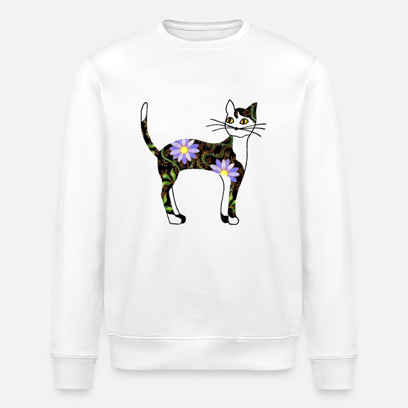 Chat - Sweat bio ROLLER Stanley/Stella Unisexe - blanc