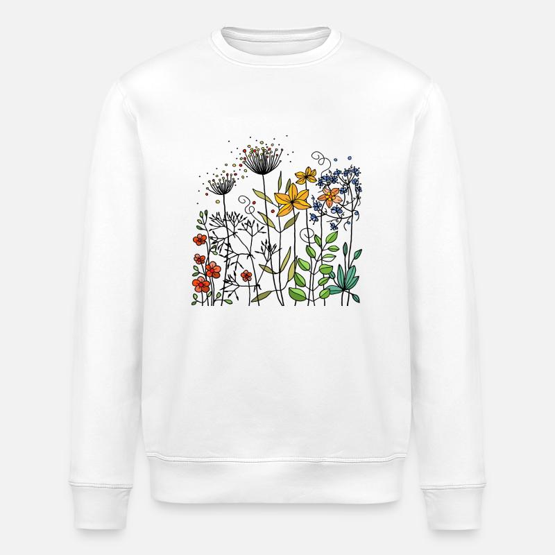 Blumen - Stanley/Stella Unisex Bio-Sweatshirt ROLLER - Weiß