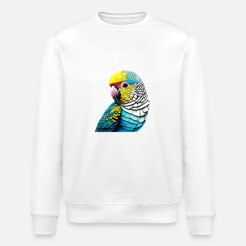Perruche Oiseau Calopsitte Propriétaire d’oiseau - Sweat bio ROLLER Stanley/Stella Unisexe - blanc