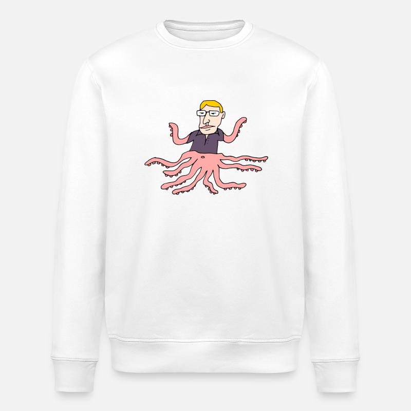 Sqid Man - Stanley/Stella Unisex Bio-Sweatshirt ROLLER - Weiß