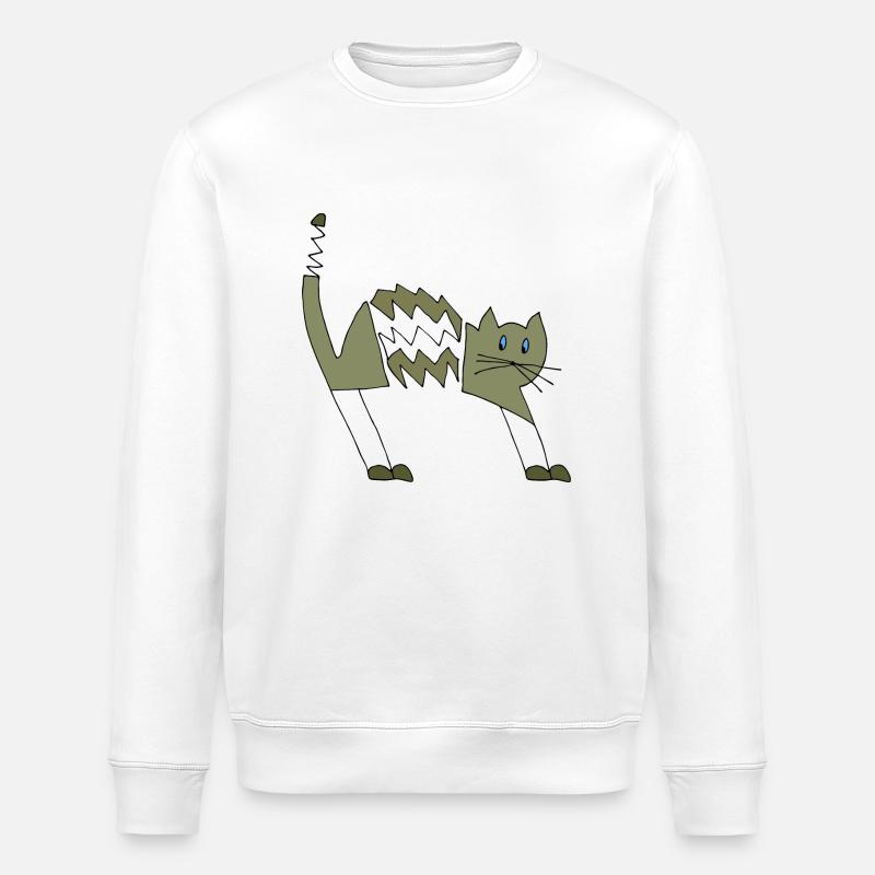 Chat - Sweat bio ROLLER Stanley/Stella Unisexe - blanc