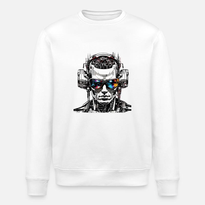 Android, Cyborg Deejay, TRANCE - Stanley/Stella Unisex Bio-Sweatshirt ROLLER - Weiß