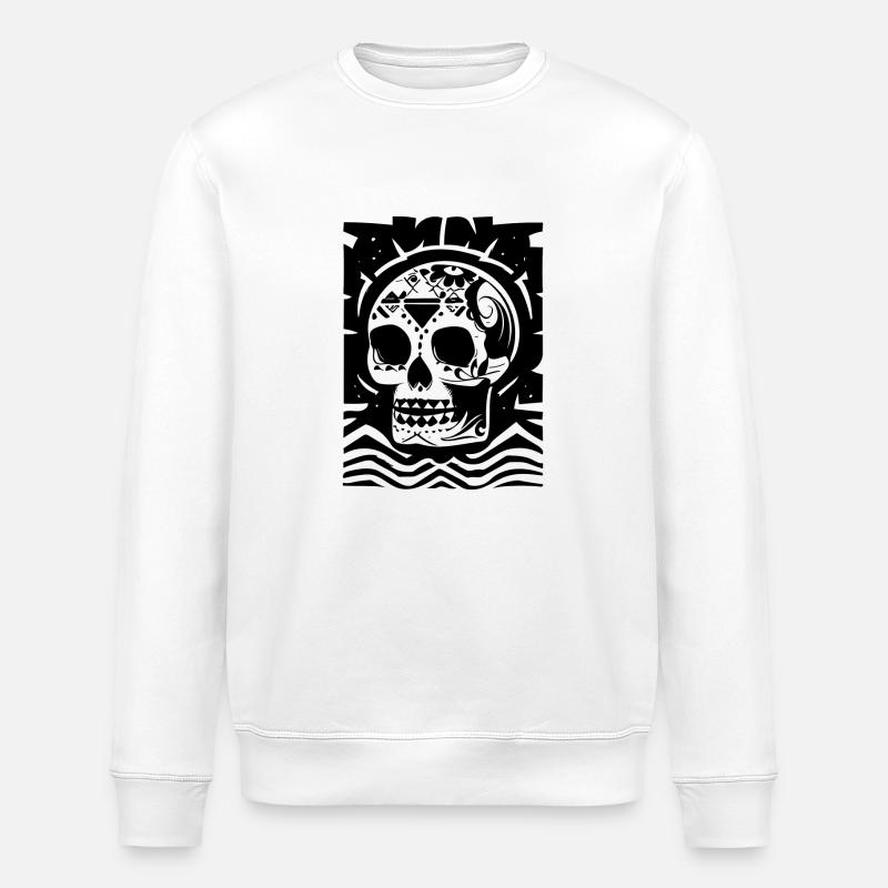 Crâne - Sweat bio ROLLER Stanley/Stella Unisexe - blanc