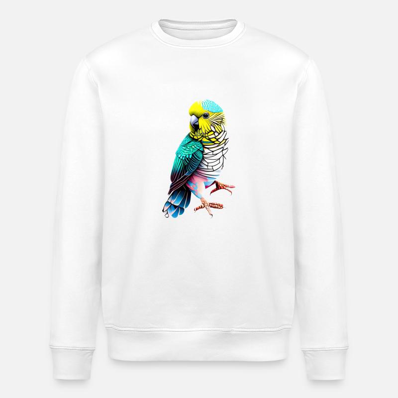 Perruche Oiseau Calopsitte Propriétaire d’oiseau - Sweat bio ROLLER Stanley/Stella Unisexe - blanc