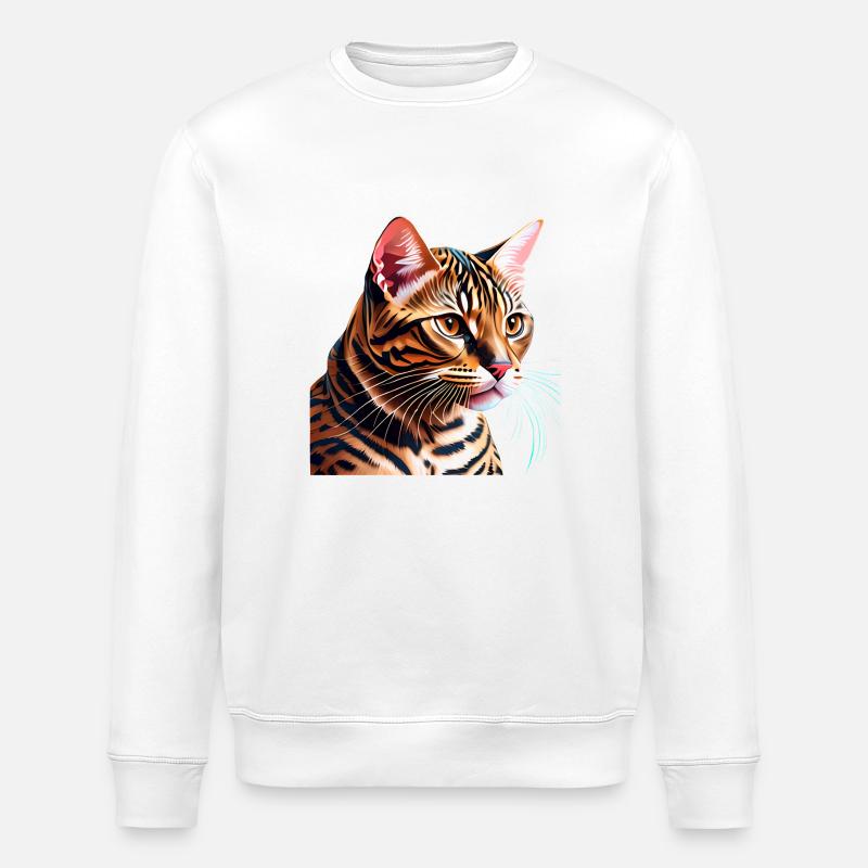 Bengalkatze Katzenbesitzer Kätzchen Bengalkätzchen - Stanley/Stella Unisex Bio-Sweatshirt ROLLER - Weiß