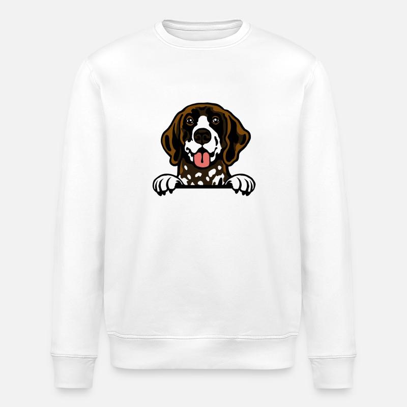 German Shorthaired Pointer Elegance - Stanley/Stella ROLLER Unisex Organic Sweatshirt - white