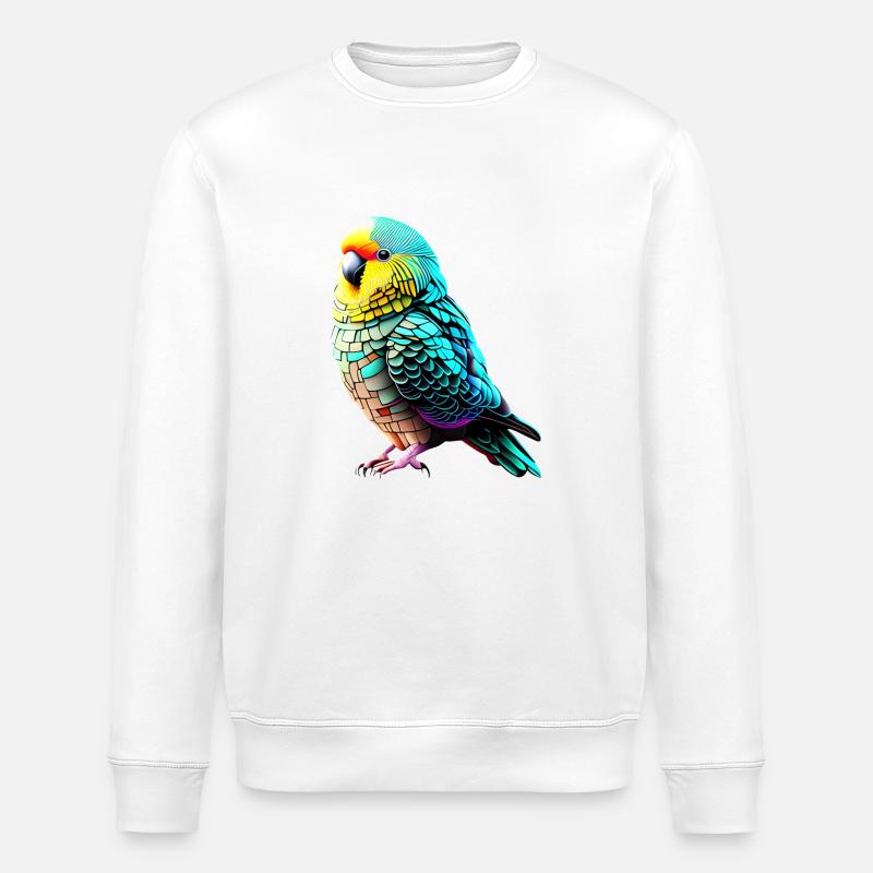 Perruche Oiseau Calopsitte Propriétaire d’oiseau - Sweat bio ROLLER Stanley/Stella Unisexe - blanc