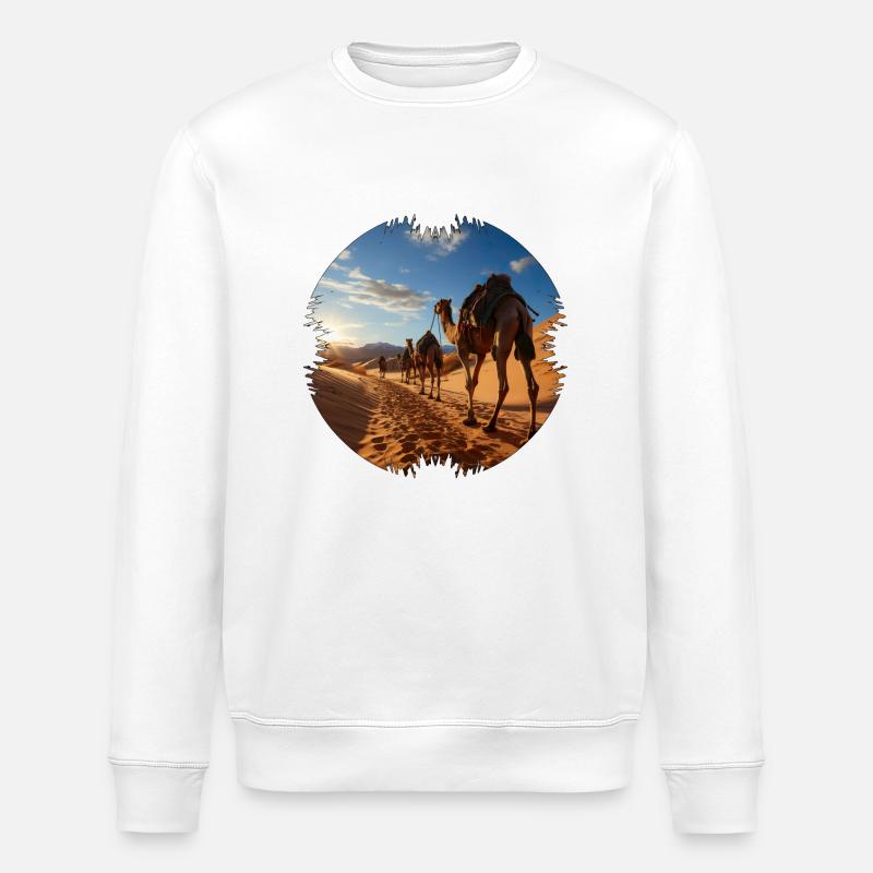 Reise mit einer Kamelkarawane - Stanley/Stella Unisex Bio-Sweatshirt ROLLER - Weiß