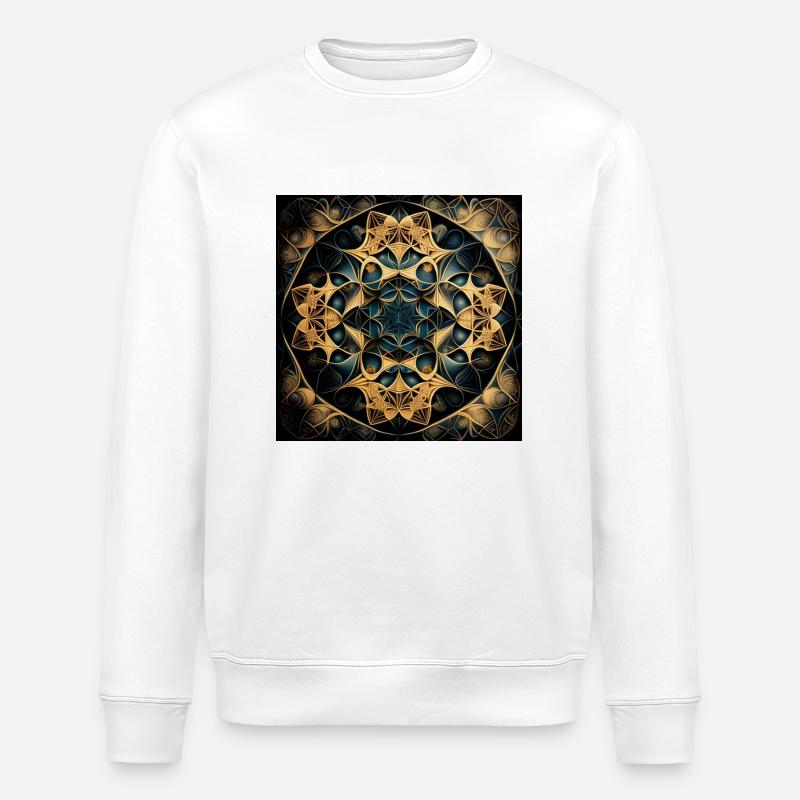 Fraktales Mandala - Stanley/Stella Unisex Bio-Sweatshirt ROLLER - Weiß