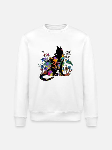 Cat - Stanley/Stella ROLLER Unisex Organic Sweatshirt - white