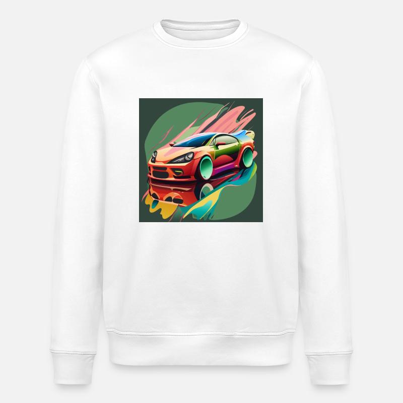Voiture de course Splash - Sweat bio ROLLER Stanley/Stella Unisexe - blanc