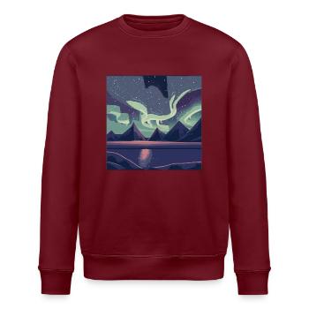 Polarlichter am Nachthimmel - Stanley/Stella Unisex Bio-Sweatshirt ROLLER - Weiß - Vorne - Nik (191cm)