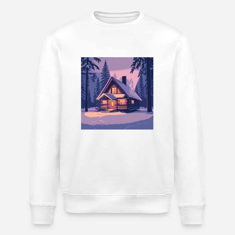 Cabane dans la forêt - Sweat bio ROLLER Stanley/Stella Unisexe - blanc