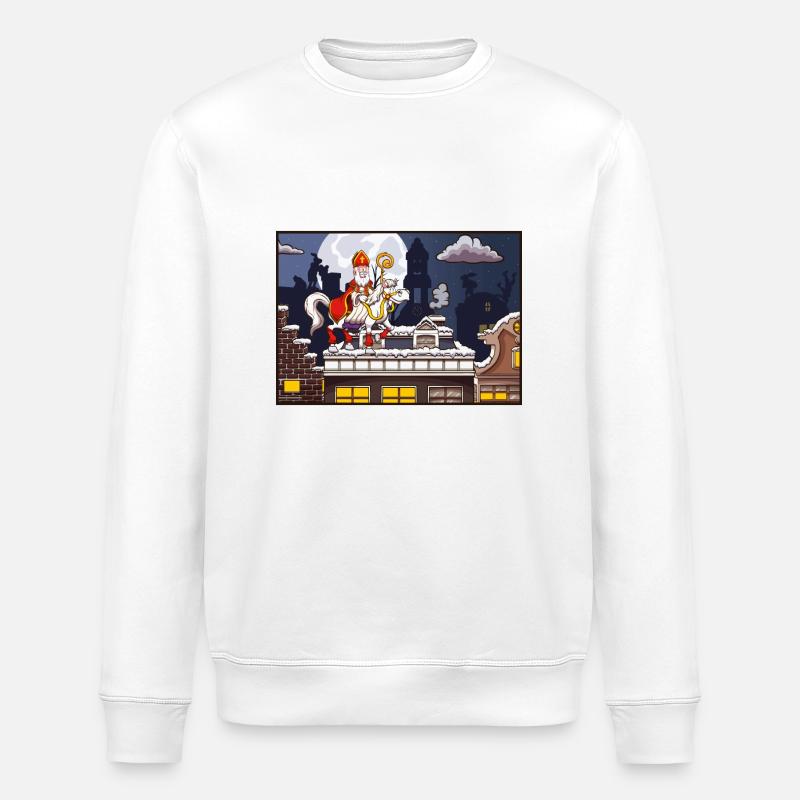 Heiliger Nikolaus am 5. Dezember - Stanley/Stella Unisex Bio-Sweatshirt ROLLER - Weiß