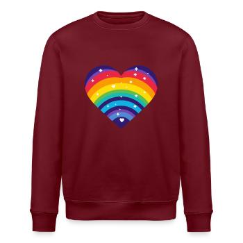 Sternenförmiges Regenbogenherz - Stanley/Stella Unisex Bio-Sweatshirt ROLLER - Weiß - Vorne - Nik (191cm)