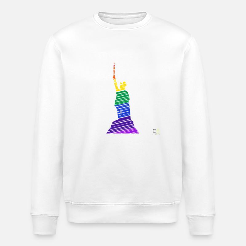 Monument d’Hermann Arc-en-ciel - Sweat bio ROLLER Stanley/Stella Unisexe - blanc