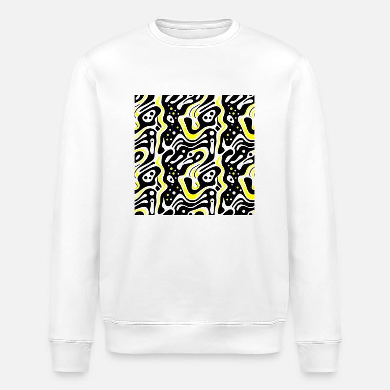 Yeux esthétiques à vagues acides - Sweat bio ROLLER Stanley/Stella Unisexe - blanc