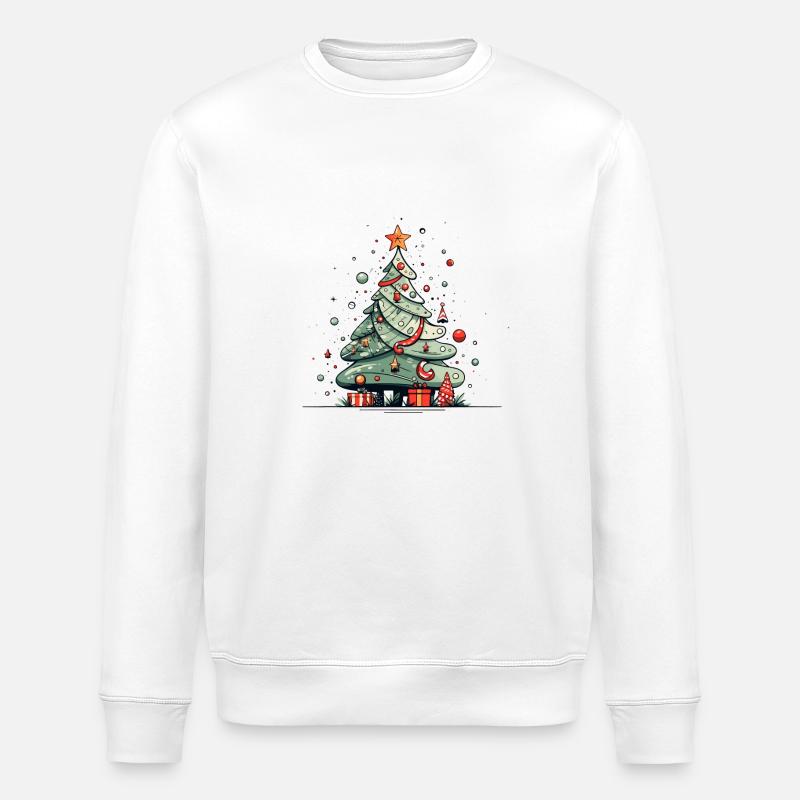 Weihnachtsbaum - Stanley/Stella Unisex Bio-Sweatshirt ROLLER - Weiß