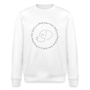 Hundekopf mit Knochen - Stanley/Stella Unisex Bio-Sweatshirt ROLLER - Weiß - Vorne - Nik (191cm)