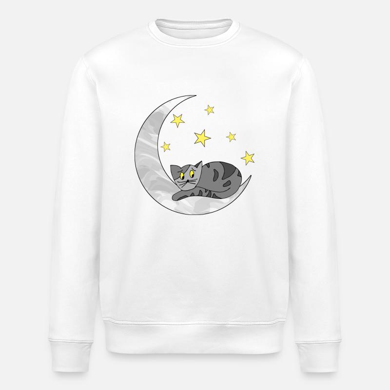 Katze - Stanley/Stella Unisex Bio-Sweatshirt ROLLER - Weiß