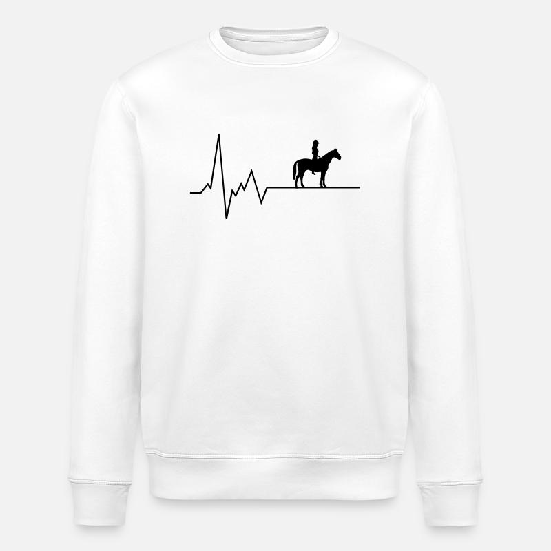 Cavalier de battement de cœur - Sweat bio ROLLER Stanley/Stella Unisexe - blanc