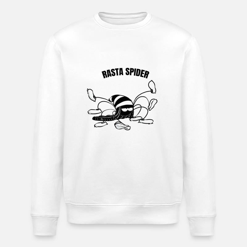 Beth die Spinne - Rasta-Spinne (Textversion) - Stanley/Stella Unisex Bio-Sweatshirt ROLLER - Weiß