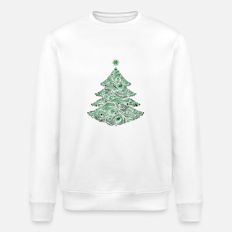 Stylized Christmas Tree - Stanley/Stella ROLLER Unisex Organic Sweatshirt - white