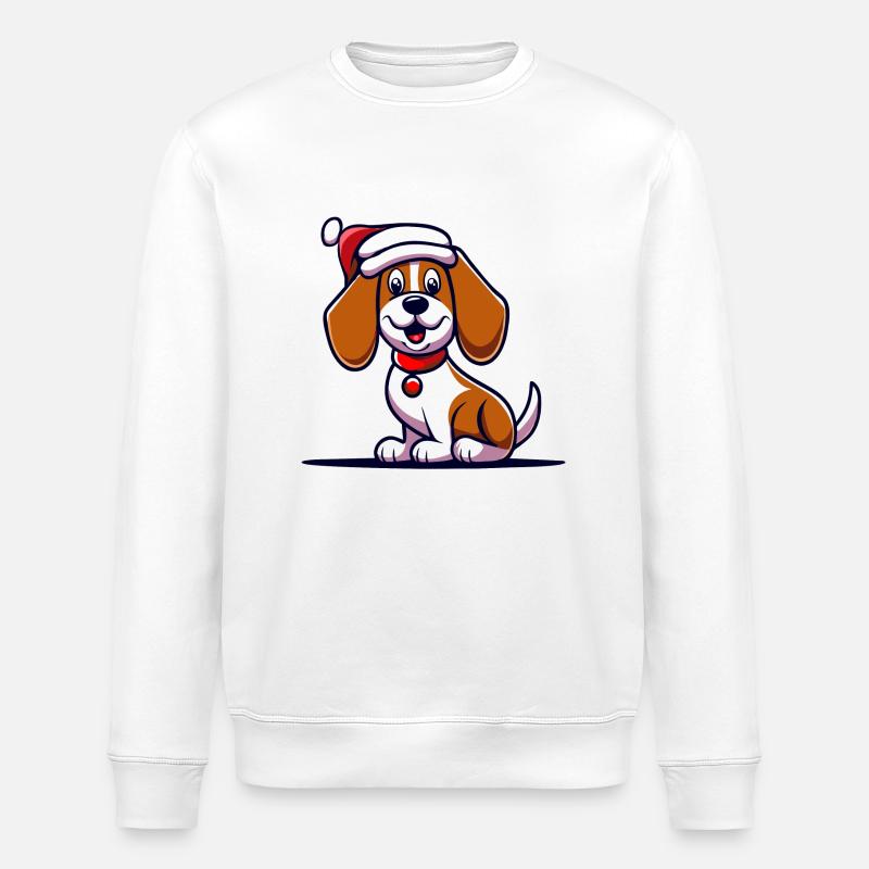 X-MAS DOG - Stanley/Stella Unisex Bio-Sweatshirt ROLLER - Weiß