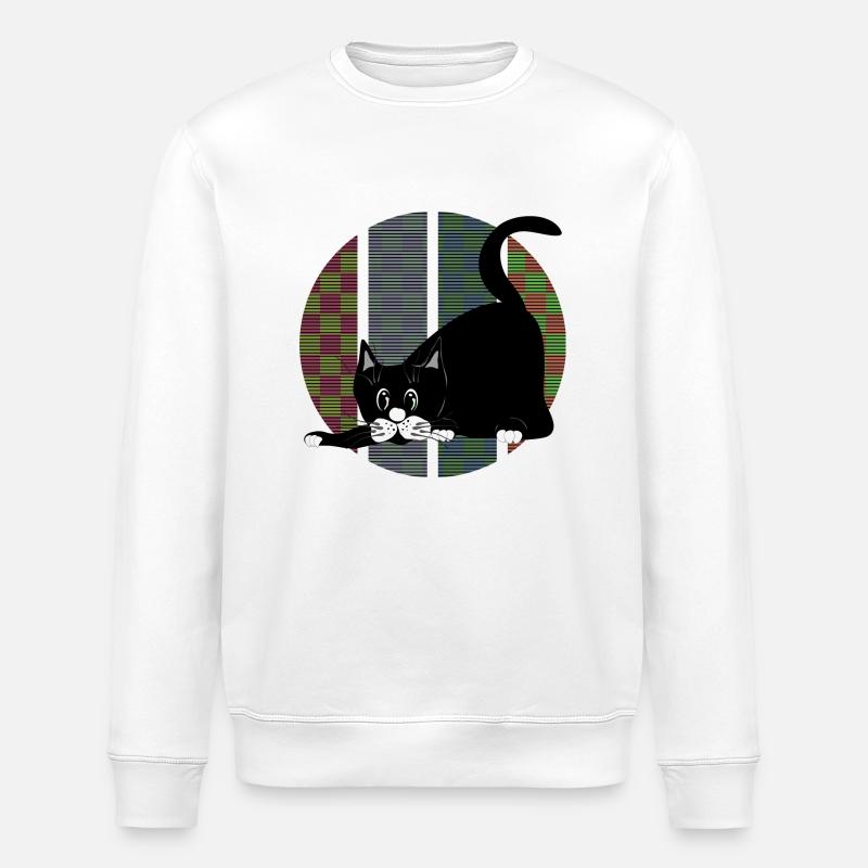 Cat - Stanley/Stella ROLLER Unisex Organic Sweatshirt - white