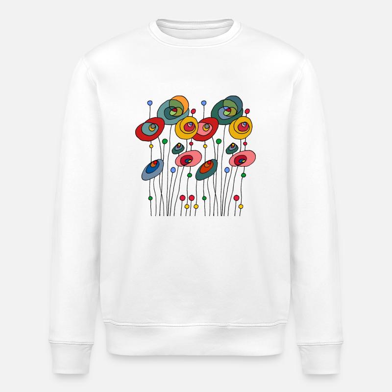 Blumen - Stanley/Stella Unisex Bio-Sweatshirt ROLLER - Weiß