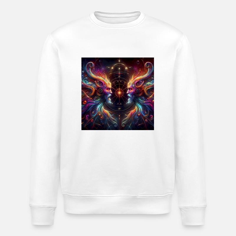 Wassermann Sternzeichen Zwillinge Dystopisch - Stanley/Stella Unisex Bio-Sweatshirt ROLLER - Weiß