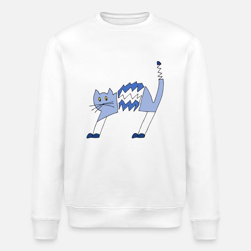 Katze - Stanley/Stella Unisex Bio-Sweatshirt ROLLER - Weiß